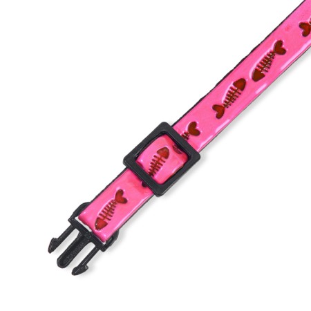 Fly collar with reflective coating "fish", 30 x 1 cm, pink-4