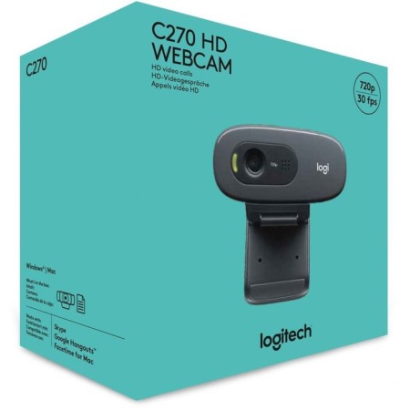 Camera Web Logitech HD Webcam C270 Black 0.9mpix (1280x720) USB2.0 with a microphone (960-001063 10045-2