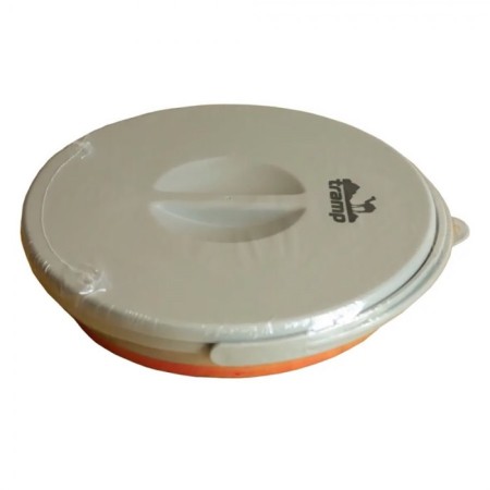 Folding bucket TRAMP TRC-127, silicone, with a lid, orange, 5l-3