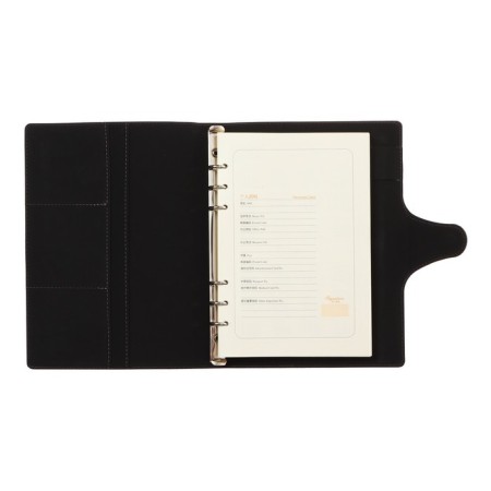 Organizer on the rings, A5 format, 90 sheets, line, with a knife, cover of the leather mix-5
