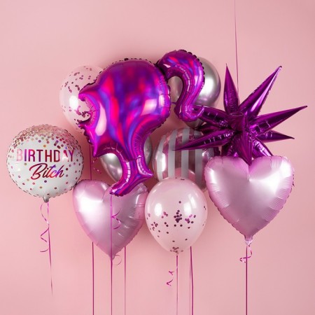 Foil ball 28 "Figure" Profile Girls "pink, holography-1