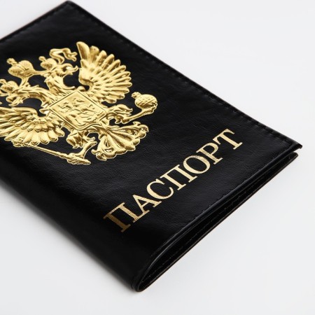 Обложка для паспорта, цвет чёрный-3