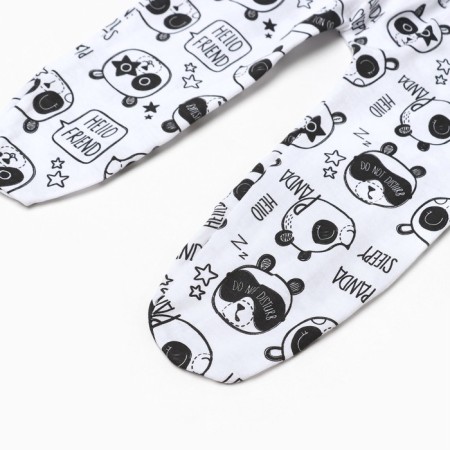 Sliders on a wide elastic band, white color/pandas, height 62 cm-2