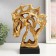 Souvenir Polystone Bust "Head of a horse - openwork" gold 9.7x19x26 cm