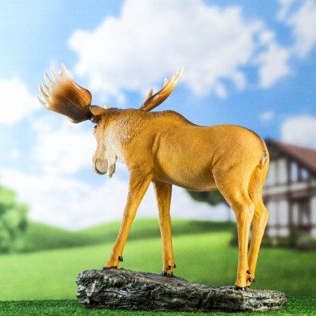 Garden figure "Elk on a stone" from the polystone good souvenirs, 52 cm, large, brown-3