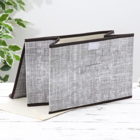 Stelly box for storage with a lid "Ronda", 38 × 24 × 24 cm, color gray color-3