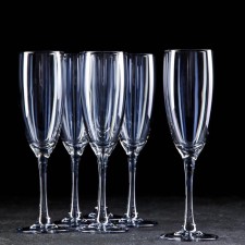 A set of champagne glasses 