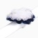 Outlet. Bant for hair on an elastic band, white with blue, 11 cm, kitty Marie