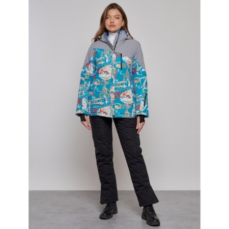 Ski jacket female winter, size 46, blue color-1