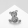 Brooch "Bear" toy, silver color