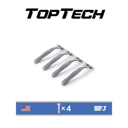 Disposable machines with a moisturizing strip Toptech 3, 3 blades, 4 pcs.-1