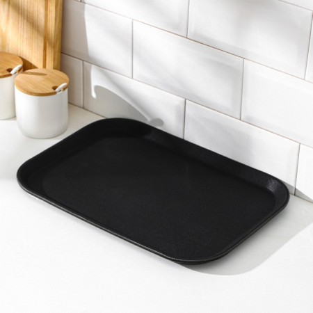 Runned tray, 35 × 25 cm, black color-1