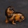 Porcelain figurine "Black Dachshund", 7 cm, author's painting