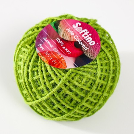Yarn 100% juts "Softino Jute Colored" 50m ± 2m light green 50 g-1
