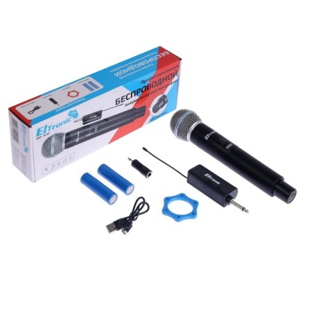 Microphone for karaoke Eltronic 10-03, wireless, receiver, black-13