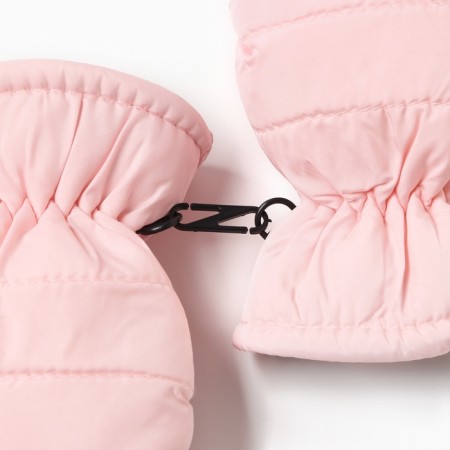 Mittens of winter children's minku, pink color, 15cm-3