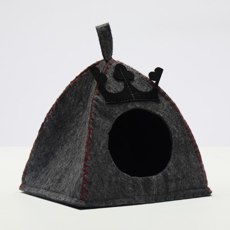 Game house for rodents "Mouse King", Gray, 15 x 15 x 16 cm