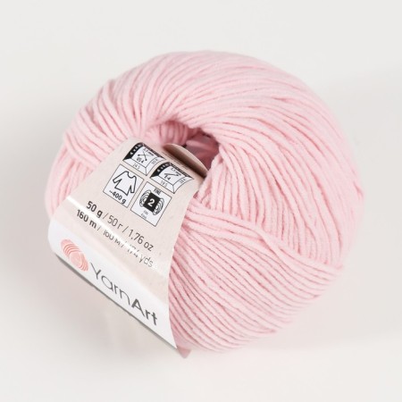 Jeans yarn 55% cotton, 45% acrylic 160m/50g (18 pale pink)-1