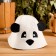 A cap for a bathhouse with children's thermal "Panda" with ears, felt, 100% wool
