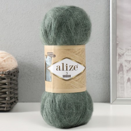 Yarn "3 Season" 51% acrylic, 25% moher, 24% wool 500m/100g (180-green almonds)