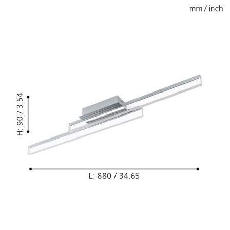 Palmital lamp, 2x10W LED, 3000K, 2600LM, chromium color-2
