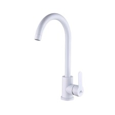 Fashun A54001-8 kitchen mixer, single-leaf, 35 mm cartridge, stainless steel, white