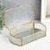Casket Glass with a metal frame "Drops on the window" Gold 5.5x12.5x24.5 cm