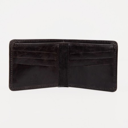 Male purse without fastening, department for bills, for cards, brown color-2