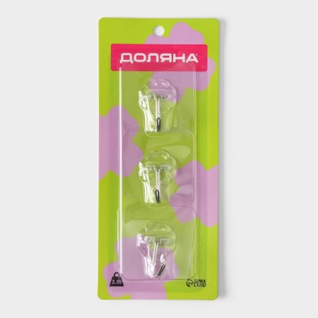 Hooks of self -adhesive dealership "Classic", 3 pcs, transparent-4