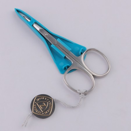 Scissors are manicure, bent, narrowed, 9.5 cm, on the blist, the color is silver, B-119-S-SH-2
