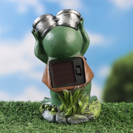 Garden Light "Frog with binoculars" 7x8x15cm-3