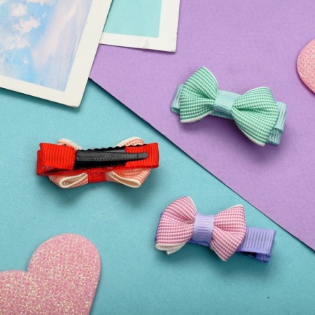 Hair clip "bow" strip, 4 cm, mix-1