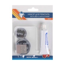 A set of patch for repairing cameras Nova Bright, 2 pcs - 42 mm, 3 pcs - 32 mm, glue, rashpil