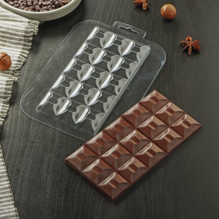 Form for chocolate and sweets “Night Kiss Tile”, 17 × 8.5 × 1 cm, the color is transparent