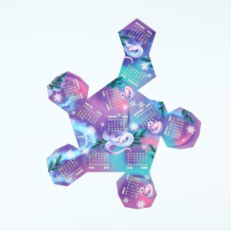 Calendar polygonal assembly "Snow Tenderness", 9 x 11 cm-4