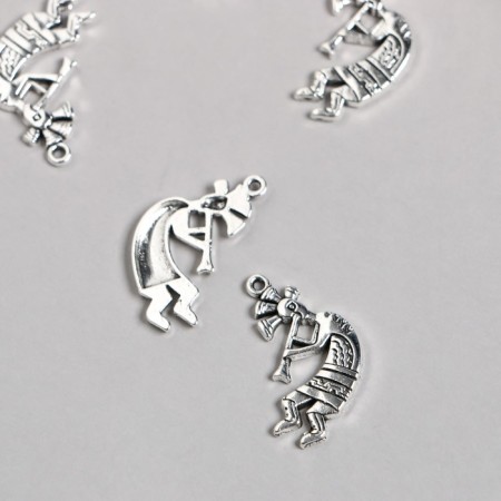 Decor for creativity Metal "Aboriginal with a pipe" silver 2.5x1.3 cm