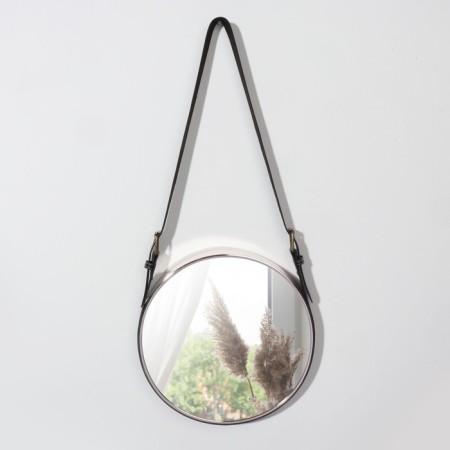 Mirror wall -mounted round “surroundings” d mirror surface 28 cm, with an artificial leather strap, color mix-2