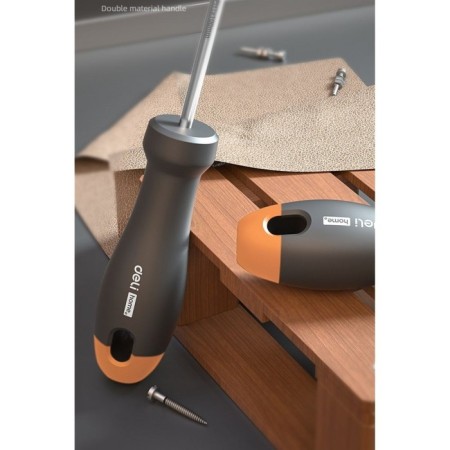 Cross screwdriver Deli, handle made of high -quality software plastic, PH1 x 100 mm-1