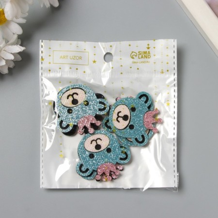 Decor for the creativity of the felt shine "Bear" 4x4 cm-3