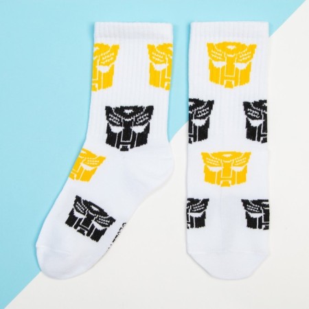 Socks for the boy Transformers, 16-18 cm, white color