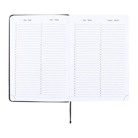 Lotted diary, A5, 136 sheets, leatherette, Devente.elizabeth, a solid cover with foam rubber, a snoop, perforation, lies, a block 70%, black-10