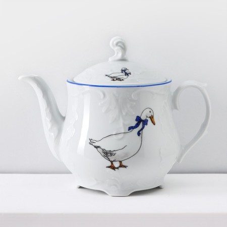 Tea service for 6 Person "Rococo. Geese ", 15 items-5