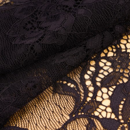 Lace elastic fabric, 180 mm × 2.7 ± 0.5 m, black color-1