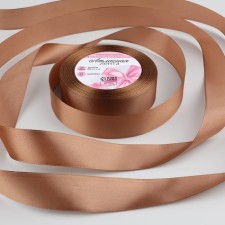 Satin tape, 25 mm × 23 ± 1 m, color light brown No. 136