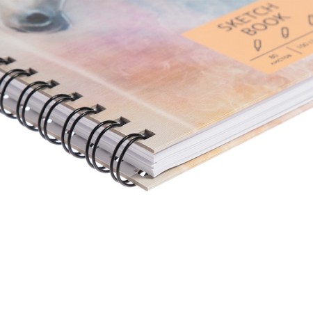 Sketchbook 195 x 195 mm, 80 sheets, on the crest, "horses", hard cover, matte lamination, block 100 g/m2-3