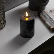 Silver LED candle, 7.5 × 12.5 × 7.5 cm, wax, plastic, batteries AAAX2 (not in the kit), glow warm white
