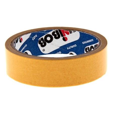 Adhesive tape Unibob, bilateral, white base, 25 mm x 10 m
