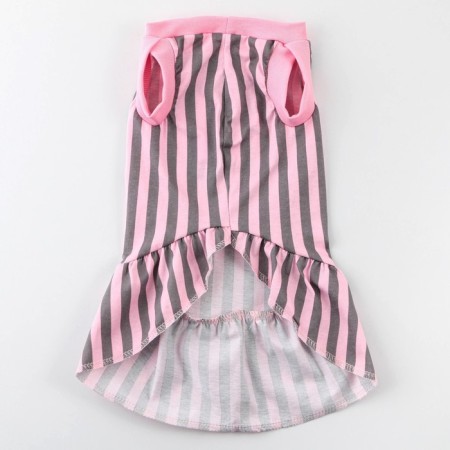 Dress for dogs Culinary, s (DS 27, Osh 32-36, OG 38-42), pink with gray stripes-2