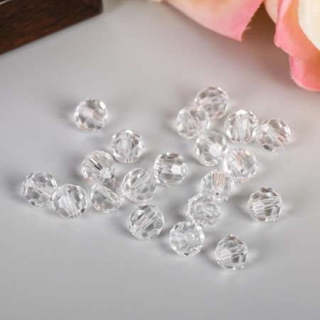 Glass beads 8 mm (set 20 pcs), transparent-1