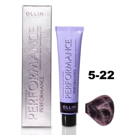 OLLIN PROFESSIONAL PERFORMANCE hair cream, tone 5/22 Light brown-haired purple, 60 ml